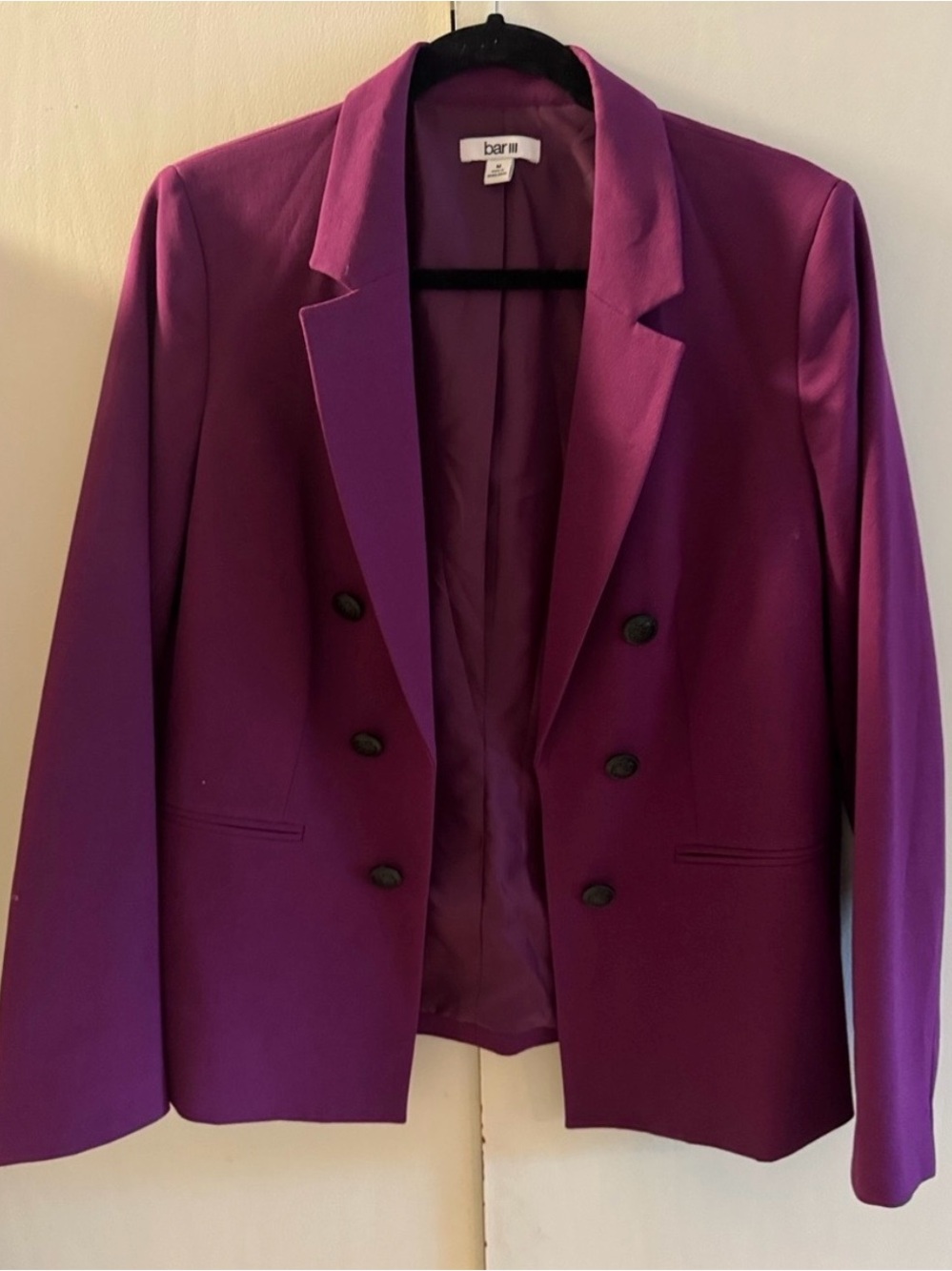Bar III Magenta Double-Breasted Blazer Jacket